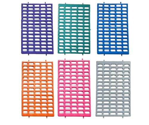 Saguaro Acres Rabbit and Small Animal Cage Resting Mat for Wire Floored Cages - Pack of 6 (Pink Blue Teal Purple Grey and Orange)