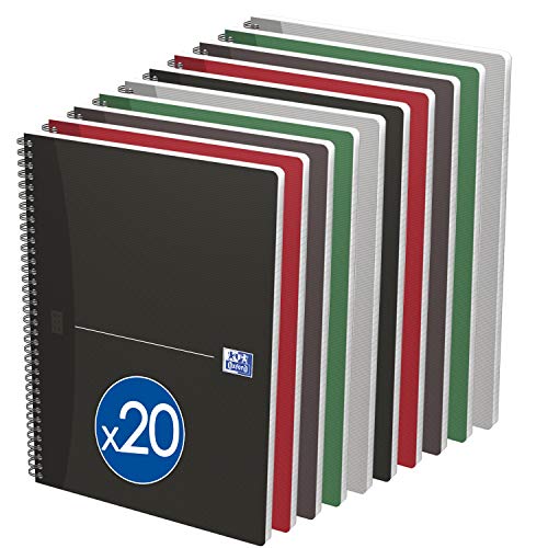 Cahiers Office Essentials A4 petits carreaux 5mm OXFORD lot de 20 pour fournitures scolaires