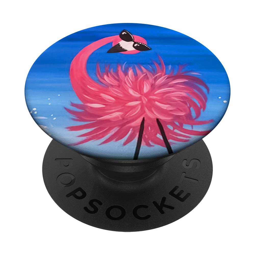 Pop Sockets Grip Stand Flamingo Wearing Glasses PopSockets Adhesive PopGrip