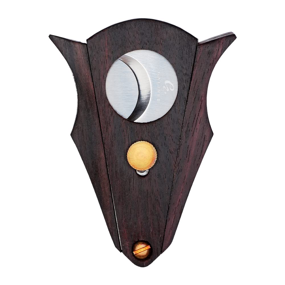 Galiner Zebra Wood Cut & Lock System Stainless Steel Cigar Cutter Guillotine Double Cut Blade Sharp Scissorss with Gift Box