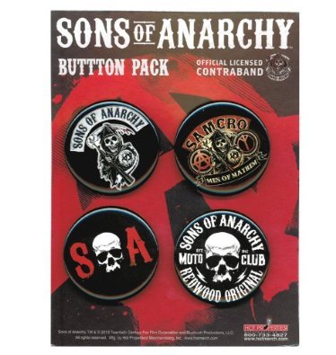 Officially Licensed Original Artwork Inc.,Sons of Anarchy 4 Pack Button Collection