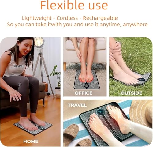 BIBIRE Masajeador de Pies EMS Eléctrico - Dispositivo de Masaje con Tecnología EMS para Mejorar la Circulación y Relajación, Portátil para Casa/Viajes - Ideal para Aliviar Fatiga y Dolor Muscular - imagen 6