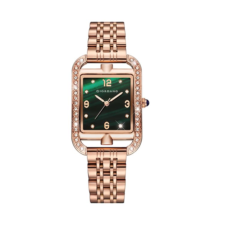 Image of Giordano Analog Watch for Women- Stylish Dial with Crystal Accents, Metal Strap, Quartz Movement - Elegant Accessory for Special Occasions - GZ-60108