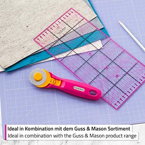 Guss & Mason Samoregenerująca mata do cięcia, format A3, w kolorze różowym, niebieskim, zielonym. Idealnie nadaje się do szycia, majsterkowania i prac patchworkowych. 45 x 30 cm, obustronnie zadrukowana.