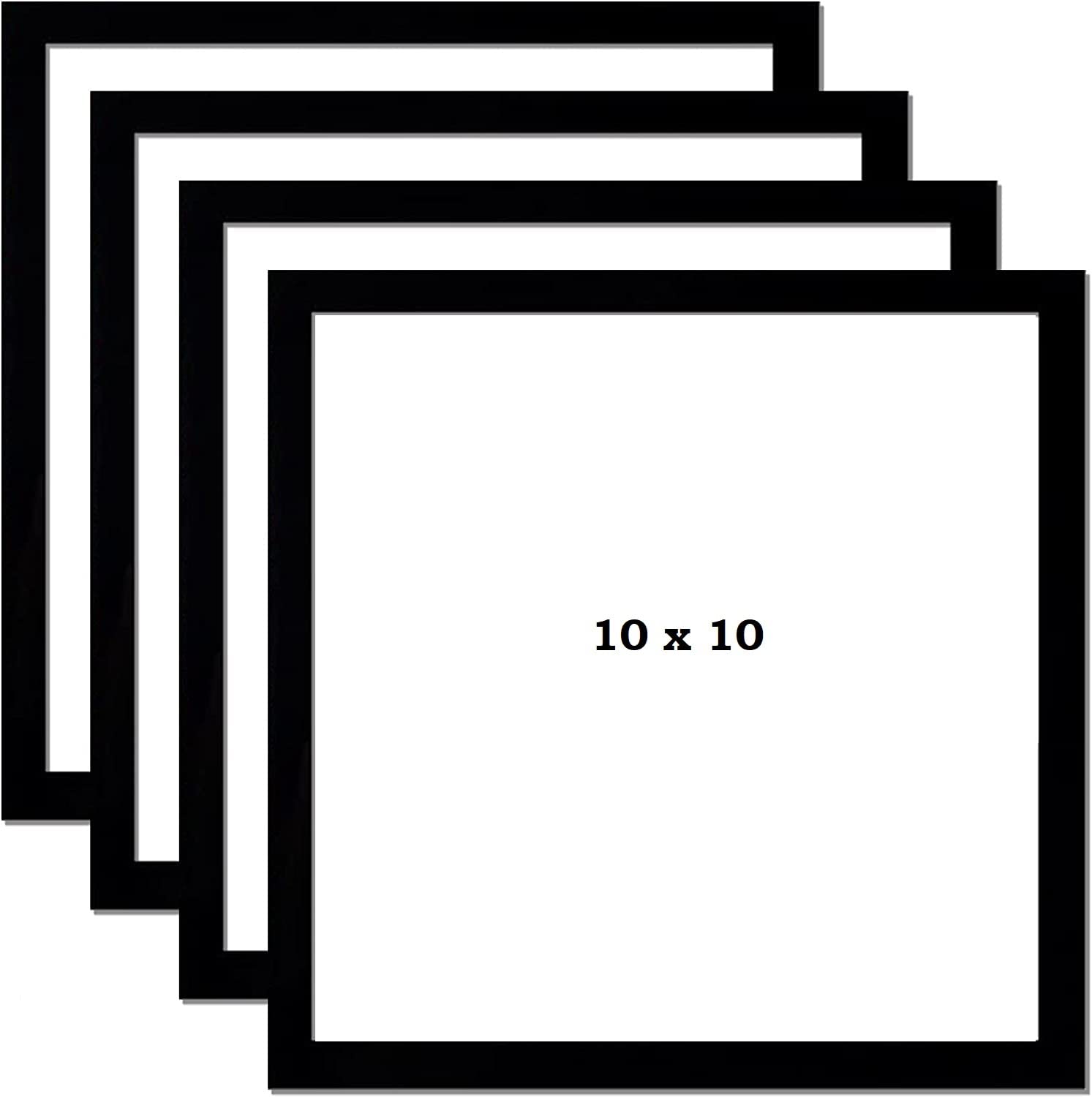 Paintings Villa 10x10 Black Square Picture Frames Set of 4 Synthetic
