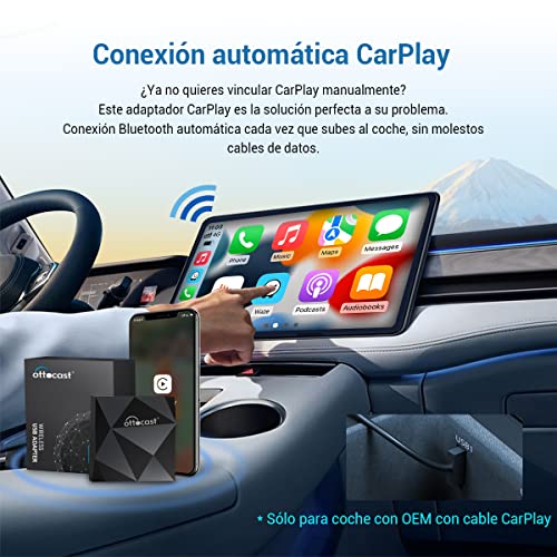 CarPlay inalámbrico para iPhone OTTOCAST: adaptador de coche para conectar sin cables 3