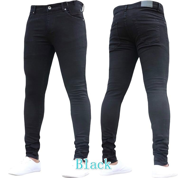 Men's Slim Fit Stretch Jeans Skinny Denim Stretch Tapered Jean Pants Hip Hop Zipper Pants Jeans for Teen Boys2