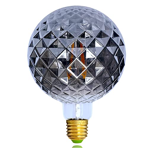 Golden Buble Vintage Led Bulb Edsion Bulb 4W Fancy Glühbirne 2700Kelvin Warmweiß Dekorative Glühbirne G125 Crystal Smoke Cover