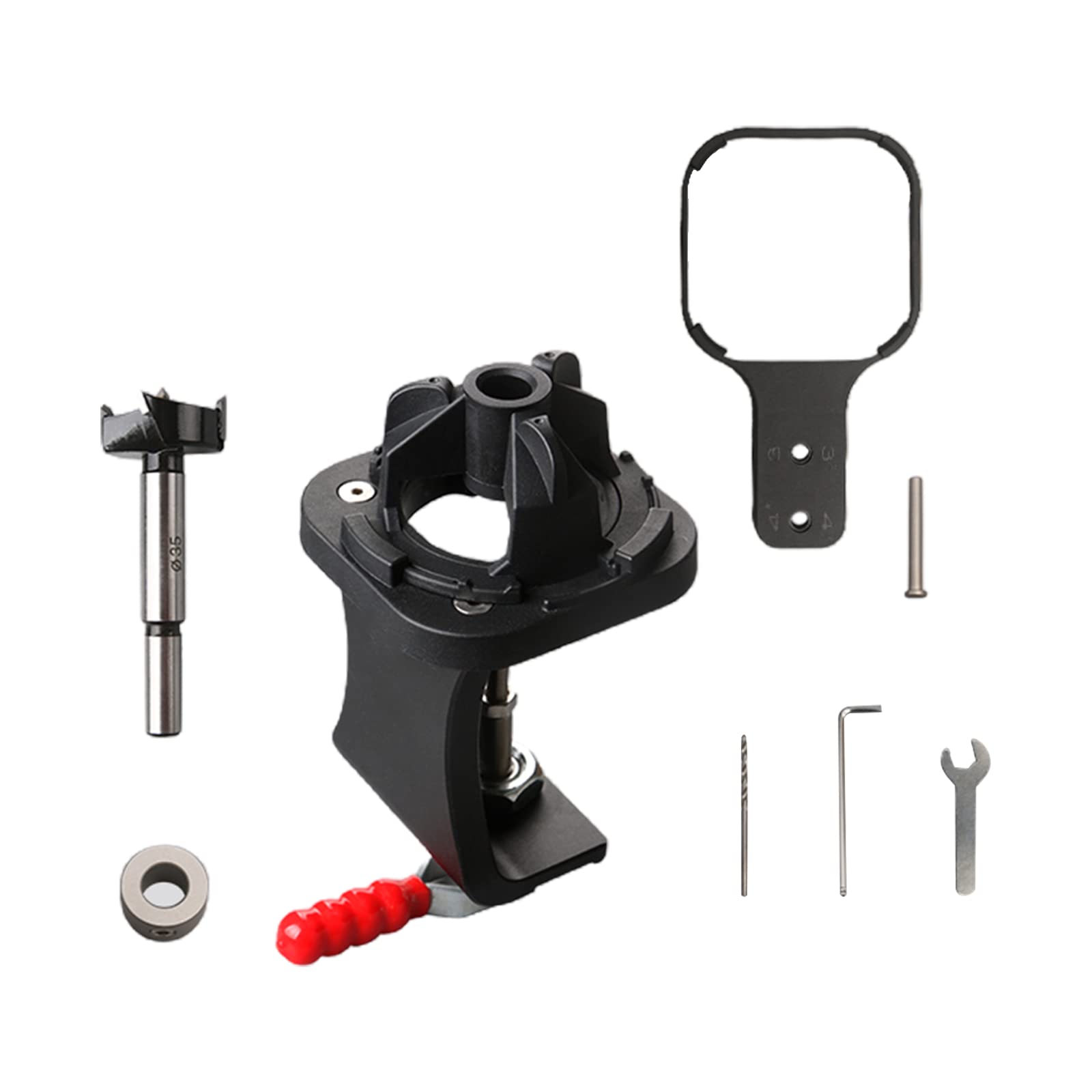 Buxuaaaa 1Set Hinge Hole Locator Hinge Opening Locator Door Positioning Template Door Cabinet Drilling Installation Drilling Jig Hole Guide Woodworking Opener Jig Puncher Opener Cabinets Woodworking