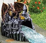 Teaeeno Majestic Dragon Gutter Downspout Extension Statue Decorative,Resin Animal Statue Outdoor Decor, 3"Γ4" Rain Gutter Downspout Splash Block,Garden Splash Block Outdoor Sculpture,Red Dragon