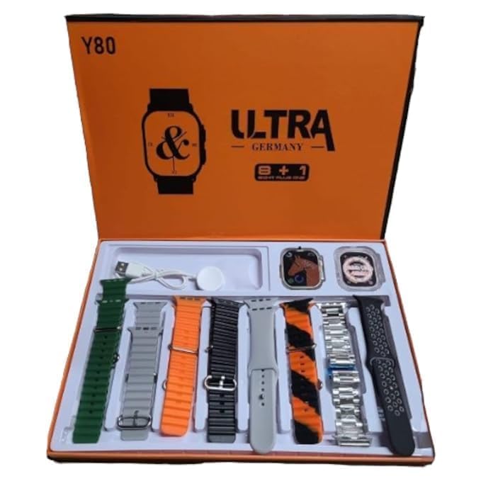 S K Digital, Ultra Germany Boys Smartwatch Set with Interchangeable Straps, Y80 (8+1) Smart Watches for Men and Women (7 Belt 1 Charger + 1 Watch) (B0DHWG17CT) Amazon Price History, Amazon Price Tracker