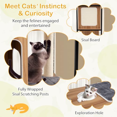 PETSITE Árbol para Gatos de Madera 52 pulgadas miniatura 6