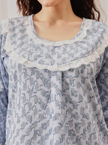 Image of Clovia Women's Cotton Printed Top & Pyjama Set