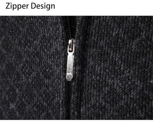 Men Stand Collar Cardigans Knitted Sweaters Casual Sweater Mens Fleece Warm Cardigans3