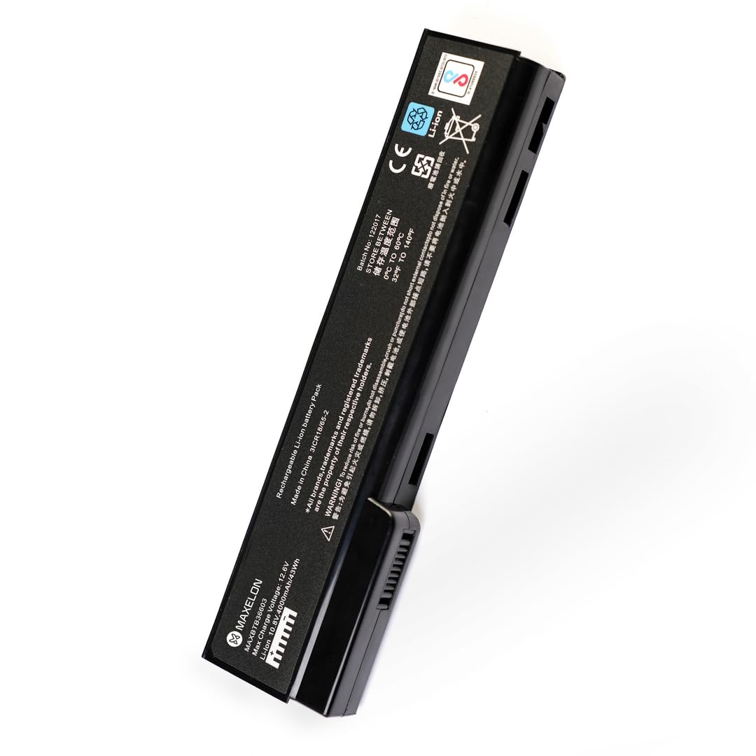 Maxelon BIS Certified Rechargeable Laptop Battery for HP EliteBook 8460P 8470P 8570P 8560P ProBook 6470B 6360B 6460B 6465B 6560B 6565B-(Black)