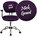 Flash Furniture Personalized Mid-Back Mesh Swivel Task Chair with Chrome Base and Arms, Purple