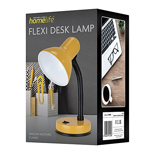 Classic 35W Flexi Desk Lamp with Adjustable Neck - English Mustard - Image 4