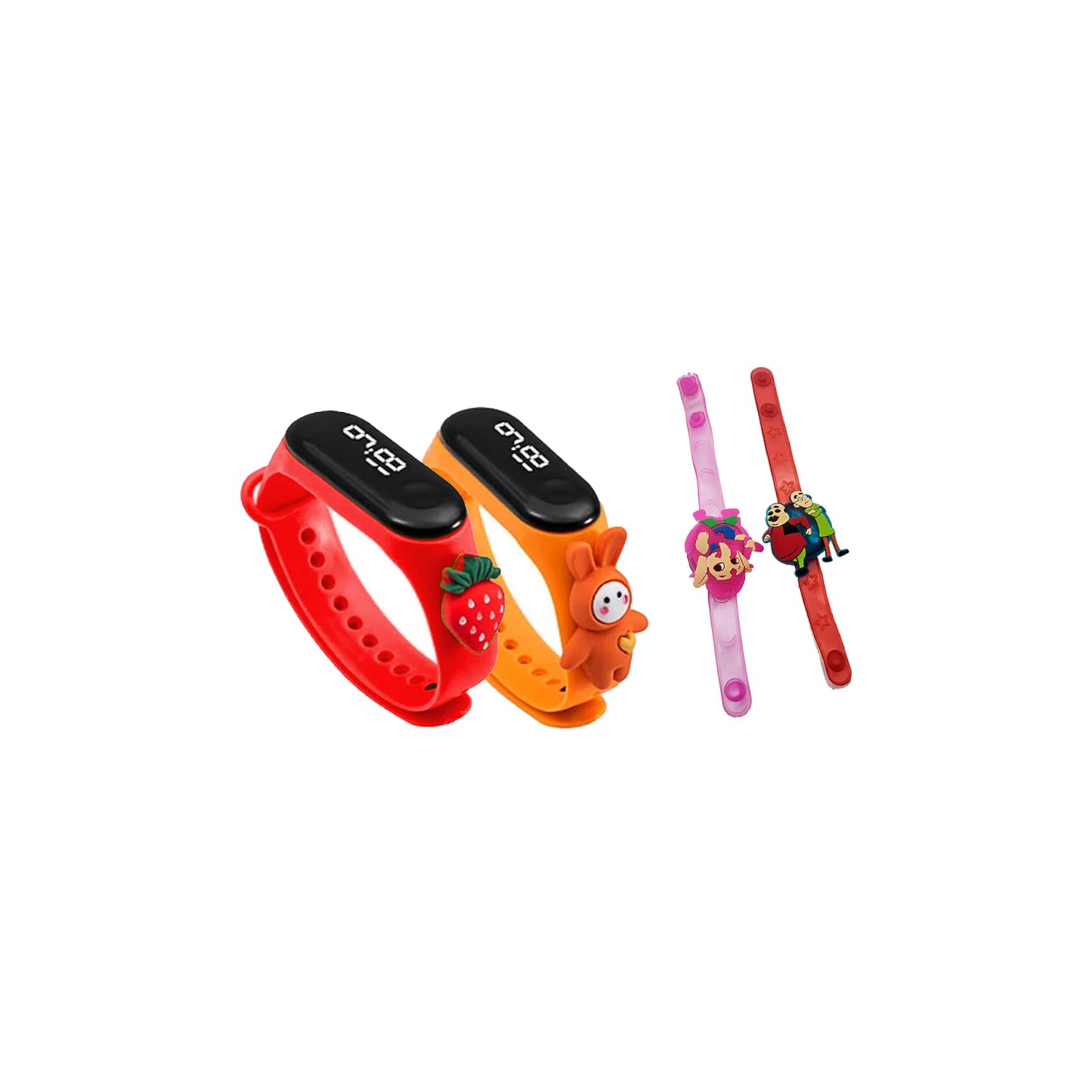 Navkar Crafts Kids Favourite Led Band Kids Rakhi with Beautiful Gift Cartoon Digital Touchscreen Led Watches Bracelet for Brother and Sister for Raksha bandhan 2 Led Band+2 Watch (B0CCYPZ64Z) Amazon Price History, Amazon Price Tracker