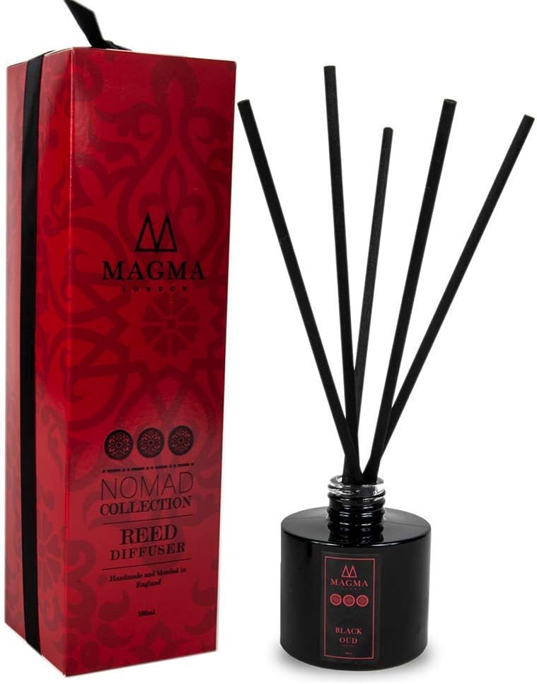 Luxury Reed Essential Oil Scented Diffuser - 100 ml Deluxe Box Gift Set - Black Oud