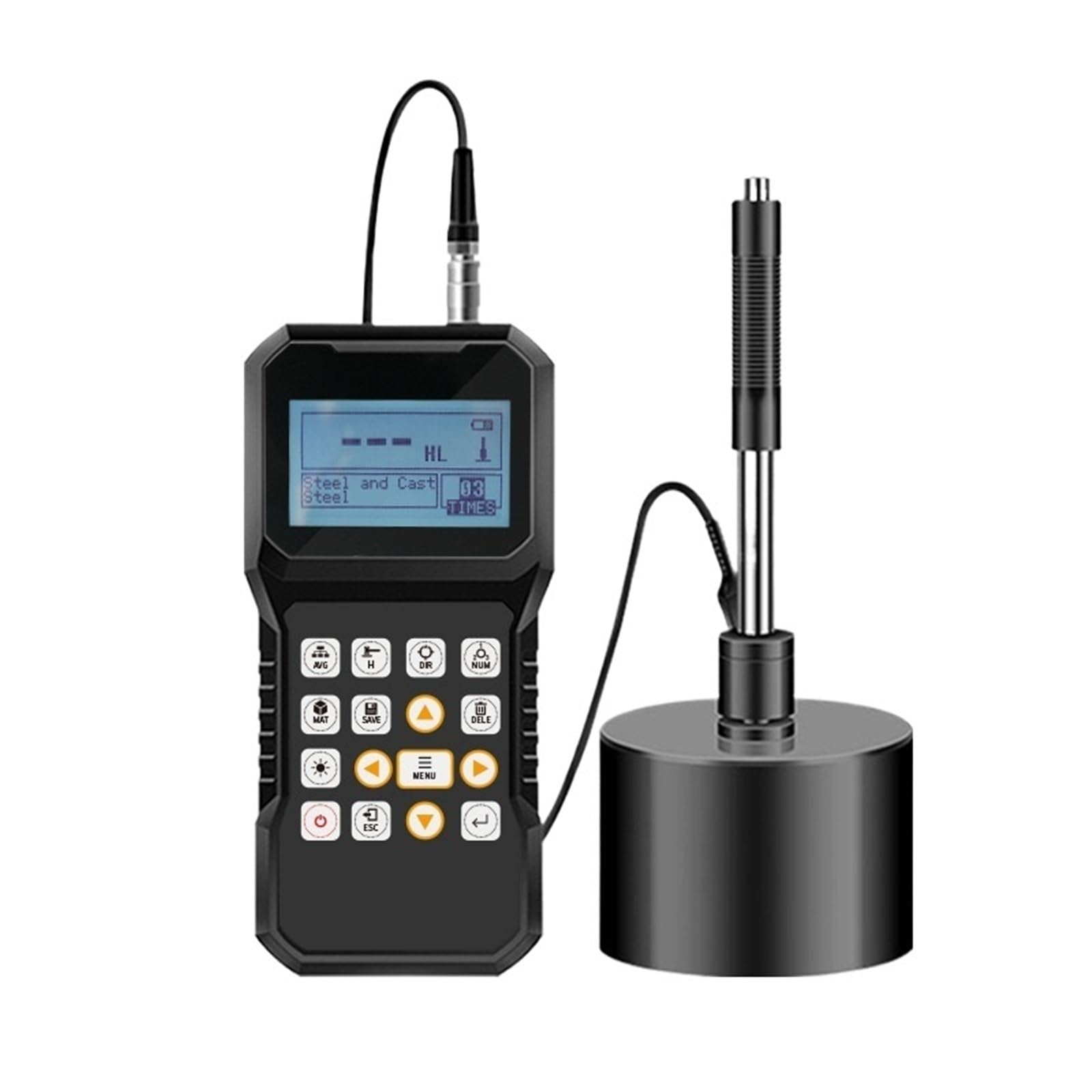 LNHHG Professional Portable Digital Leeb Hardness Tester 170-960 HLD OLED Display 500 Group Storage(HN200C+Test Block+G Sensor)