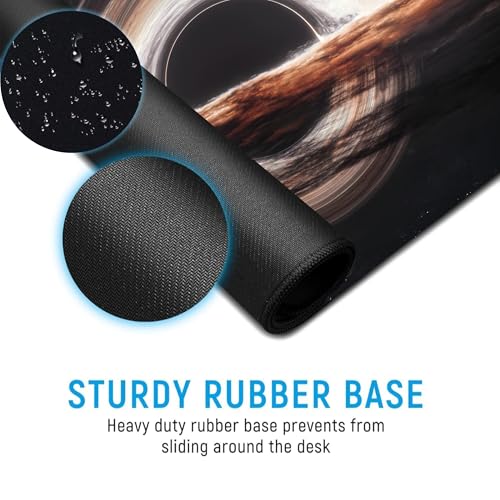 Image of Black Hole XL Extended Gaming Mouse Pad | XXL Large Desk Mat 60x30cm for Laptop & PC | Non-Slip Rubber Base, Waterproof, Durable & Smooth Surface | Office, Gaming & Study