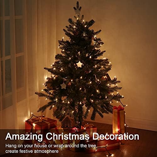 BrizLabs Christmas Lights, 300 Count Warm White Incandescent Light 69.6 ft - 5
