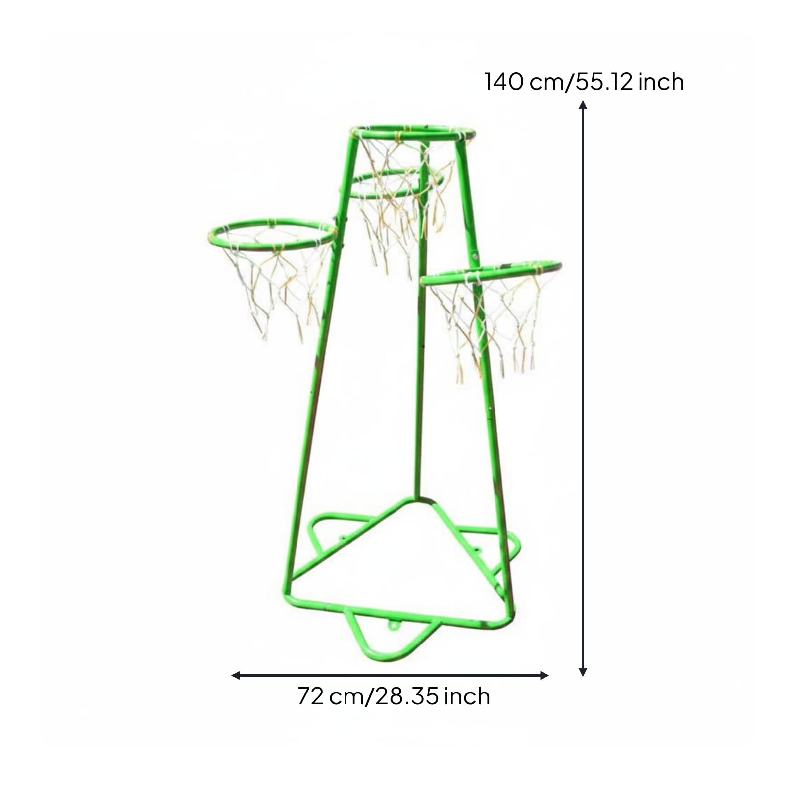 Canestro da Basket per Bambini Struttura Allenamento Basket Porta Canestro con Acciaio Zincato Punti di per Esercizi E Divertimento Stabile con Base, Verde