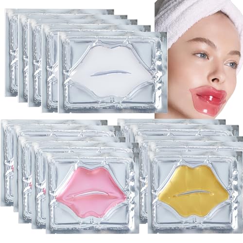 15-Piece Collagen Crystal Lip Mask Set: Deeply Hydrating, Nourishing & Anti-Wrinkle Treatment. Includes 3 Types of Plumping Gel Masks to Renew, Smooth & Rejuvenate Lips for a Fuller Look