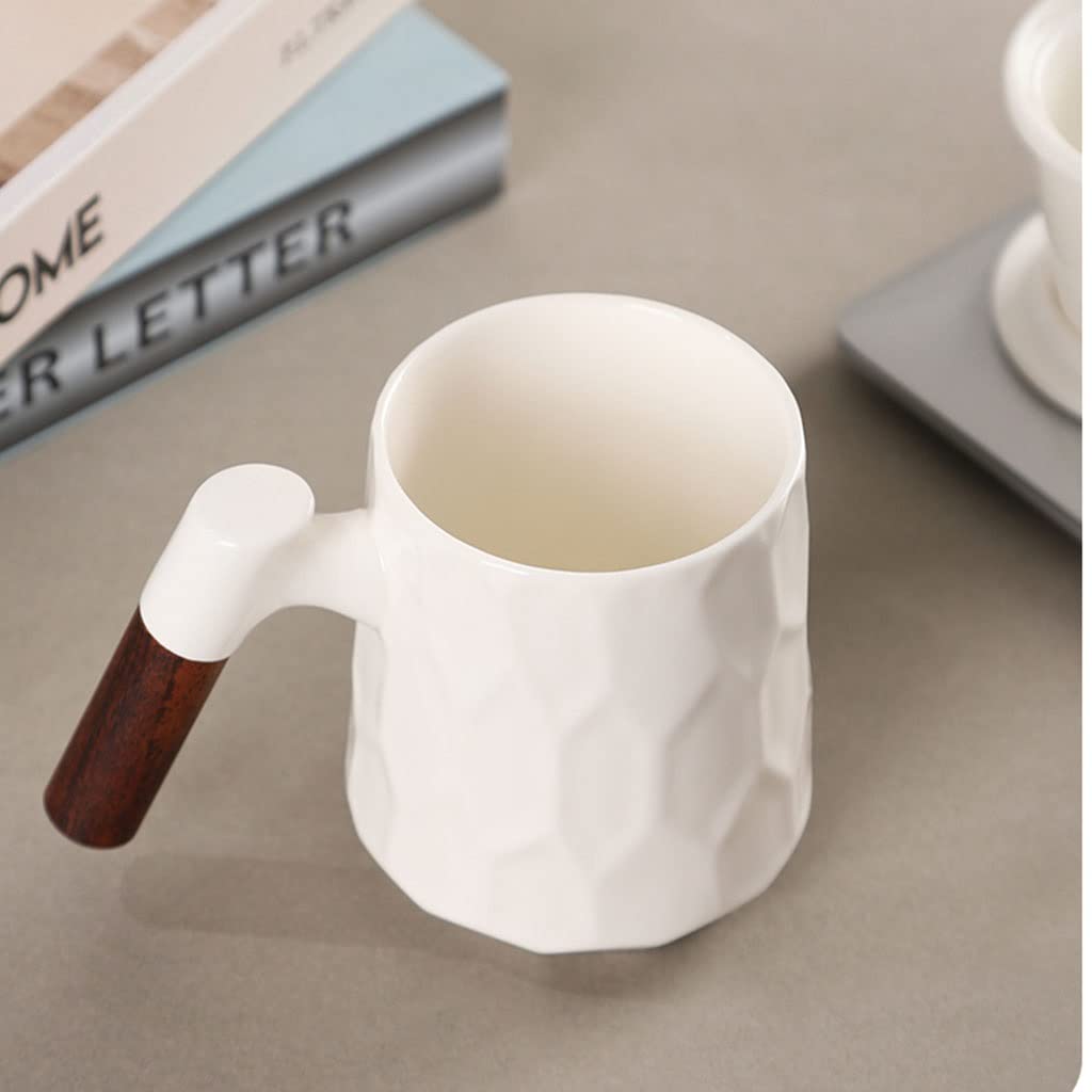 HSQMA Taza De Té De Mango De Madera Taza De Té De Cerámica Grande Estilo Chino con Infusor Y Tapa,Taza De Infusor De Porcelana Fina For El Regalo De La Vida Laboral, El Día De Las Madres