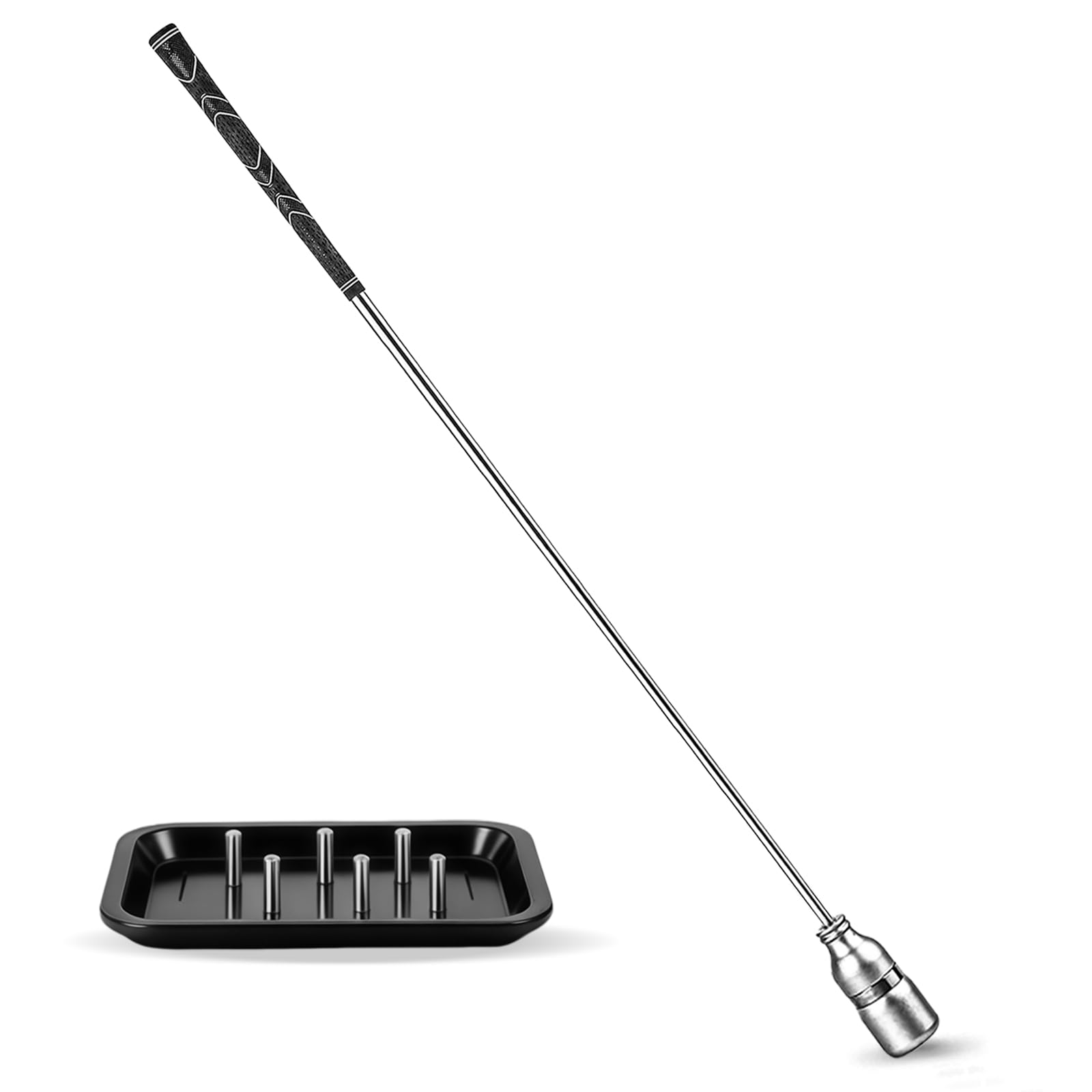 PrecisionMaster Golf Swing Trainer, 37-Inch Adjustable Weighted Training Stick with 6 Interchangeable Weight Inserts (320g-440g) for Swing Speed, Tempo & Strength Training Aid