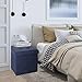 Seville Classics Cushioned Fabric Ottoman Hidden Storage Chest Footrest Chair, Padded Seat for Bedroom, Dorm, Loft, Living Room, Entryway, Hallway, Midnight Blue, 15.7