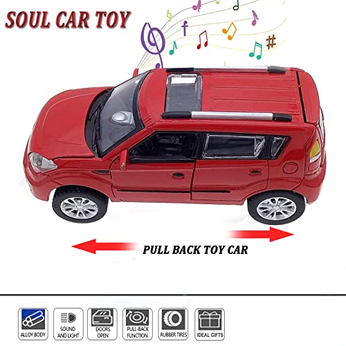 Modelo de Coche Diecast Kia Soul Hatchback a Escala 1:32 Rojo miniatura 4