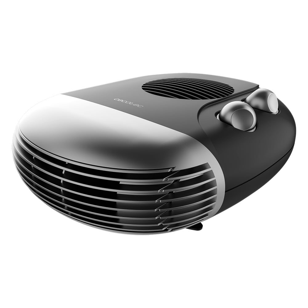 Cecotec Riscaldatore elettrico a basso consumo ReadyWarm 2000 Max Horizon Black. Termoventilatore da 2000 W, 3 modalità, termostato regolabile, uso semplice, area di copertura 20 m2, nero