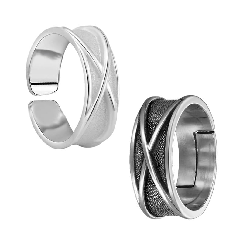 Anime Ring, Adjustable Anime Style Rings For Men, Ideal For Cosplay Events And Everday Wear, Two Anime Rings In Silver And Black Colors-image-16
