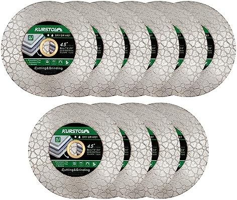 KURSTOL Tile Diamond Saw Blade - 5"/125mm Dual-Purpose Diamond Cutting Disc,Angel Grinder Blade Arbor 7/8"-5/8" for Cutting and Grinding Ceramic Tiles,Porcelain,Granite,Marble