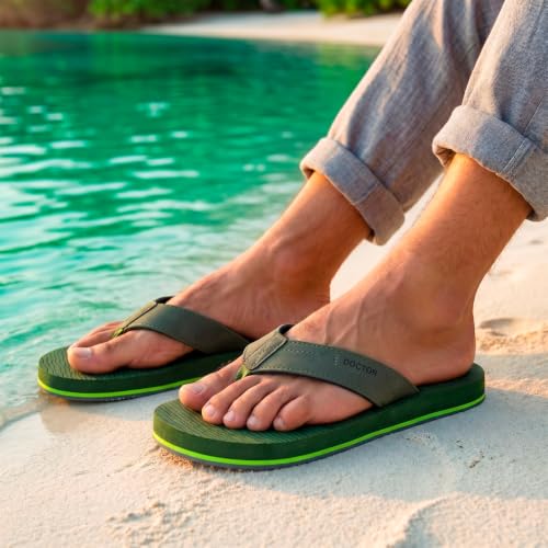 Image of DOCTOR EXTRA SOFT Men's Comfortable Tpr Slippers With Cushion Footbed For Adult|Orthopedic & Light Weight|Stylish & Anti-Skid|Waterproof Everyday Casual Durable Dr. Home Flip Flops Gents & Boys D-37