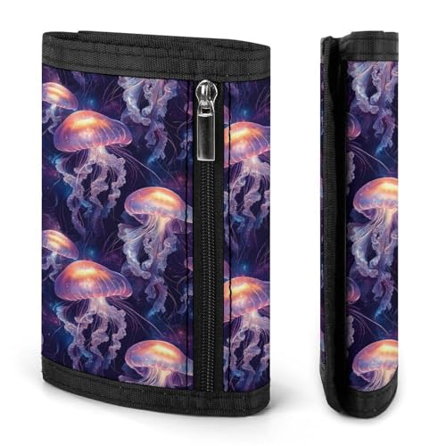 Fantasy Jellyfish Colorful Print Wallet for Men, 8 Credit Card Holder Slim Minimalist Front Pocket Small Mens Bifold Wallets2