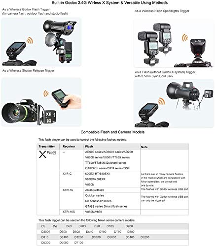 Godox XPro-N Flash Disparador Transmisor，2.4G inalámbrica X Sistema 1/8000s HSS Flash Trigger Pantalla LCD Grande para Cámaras Nikon - imagen 8