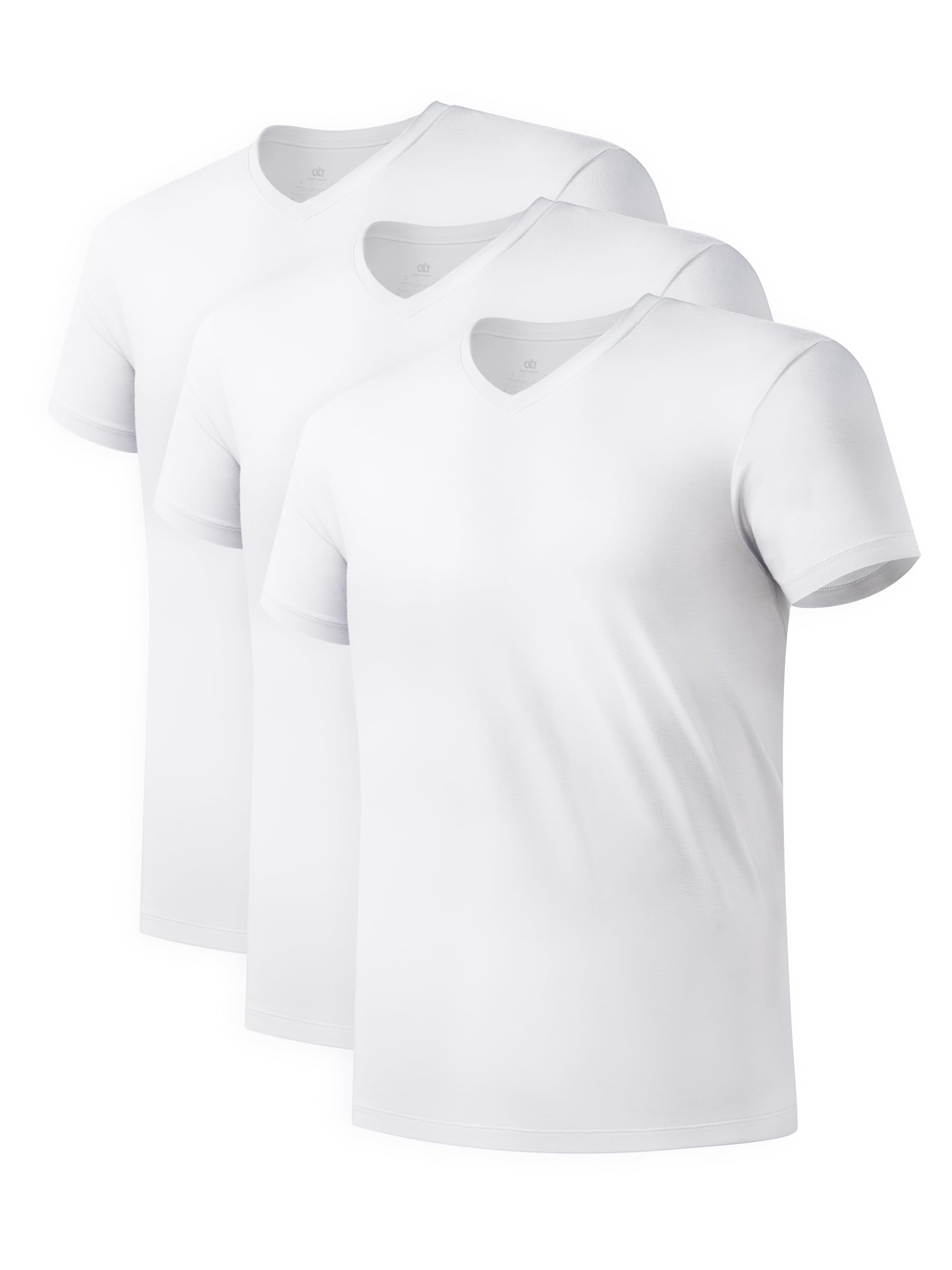 Men's Bamboo Rayon Moisture-Wicking V-Neck Undershirt 3 or 5 Pack