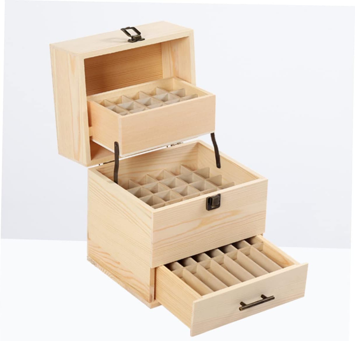 Folding Wooden Storage Case Organizer for Essential Oils and Cosmetics for Home Use and Gifting