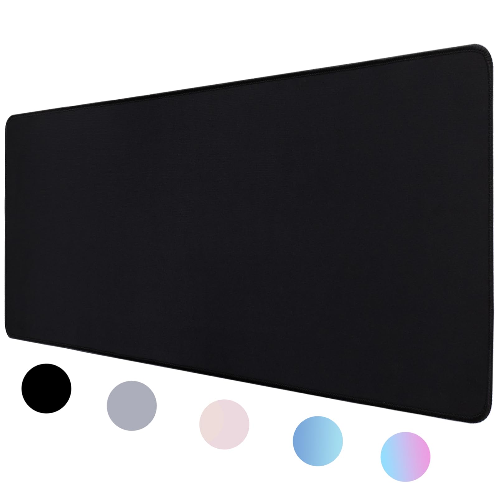 Bloss Desk Mat, Non-Slip Desk Pad Mat Protector, Large Desk Pad for Keyboard and Mouse, Black Desk Mousepad with Stitched Edges, Keyboard Pad for Game