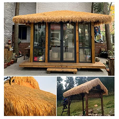 Palmdach Schindel PE-Simulations-Stroh Dachziegel 47 x 50 cm Palmen Stroh Harz Kunststoff Palmdach Paneele Langlebig Feuerfest und Schwer Entflammbar für Pavillon Tiki-Bar Garten Terra – Bild 6