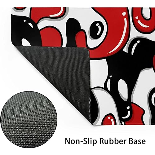 Image of Printed Gaming Mousepad - Premium Stitched Edges, Smooth Surface,Size 11x23 inches, Non-Slip Rubber Base - Ideal for Office & Gaming Setup (Cool Geometric Japanese)