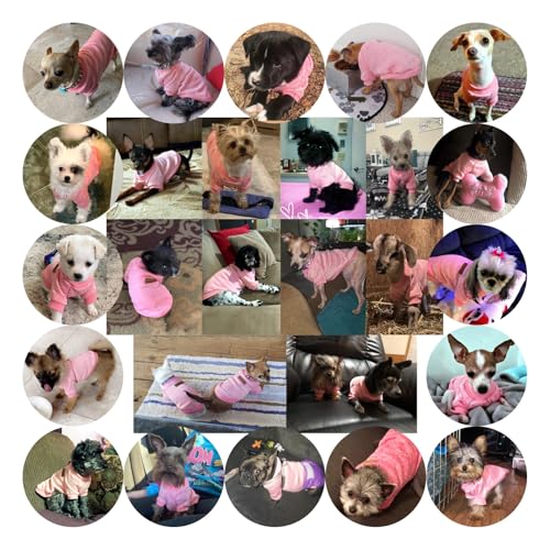 Image of Pet Dog Classic Knitwear Sweater Warm Winter Puppy Pet Coat Soft Sweater Clothing for Small Dogs (M, Pink)