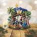 Freshcut Paper Pop Up Christmas Cards, 15 Inch Starlit Nativity, Pop Up 3D Greeting Cards, Paper Nativity Scene Decoration, Christmas Card, Holiday Card, Blank Notecard & Envelope