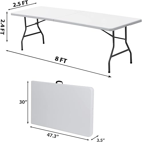 Miniatura 37 de ZENY Mesa plegable de 6 pies, mesa de picnic portátil, mesa de plástico para picnic en interiores y exteriores, fiesta, campamento, mesa plegable