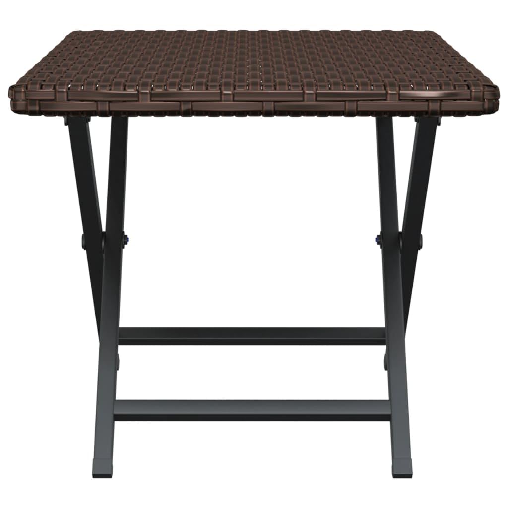 vidaXL Mesa Plegable ratán sintético marrón 45x35x32 cm, Muebles de jardín, Muebles de Exterior, Mesa de Camping, Mesa, Mesa de Picnic, Mesa de jardín