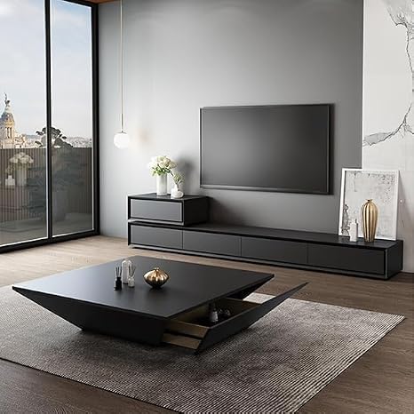 Rathkaar Wooden Solid Mango Wood Center Coffee Table for Living Room, Large Square Centre Table with Black Finish, Modern Coffee Table for Drawing Room, Office, Home Furniture, 39.4 x 39.4 x 15 Inch-picture-14