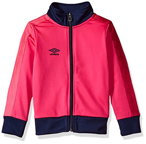 Umbro Girls Double Diamond Jacket, Pink Yarrow/Navy, Size 5/6
