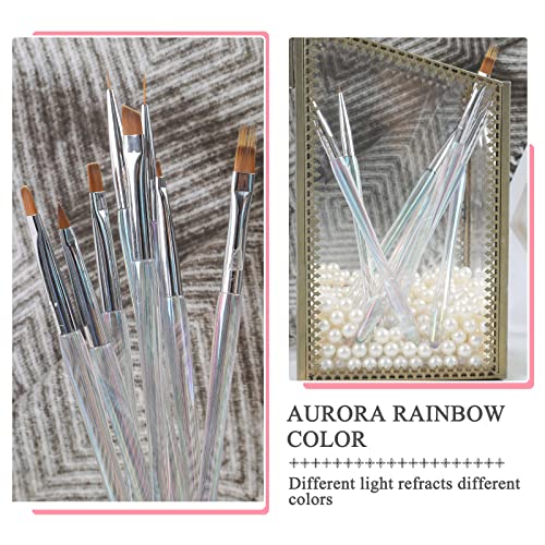 Bqan Nail Art Brushes Set, 8Pcs Professional Nail Art Design Brushes With Nail Ombre Brush Gel Nail Brush Nail Art Liner Brush And Builder Gel Brush #TOP6